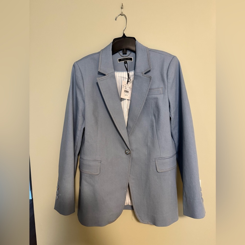Melanie Lynn NWT light blue denim blazer